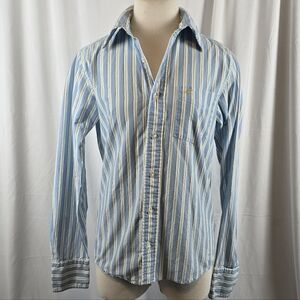 Blue Stripe Small Hollister Striped Button Down Shirt